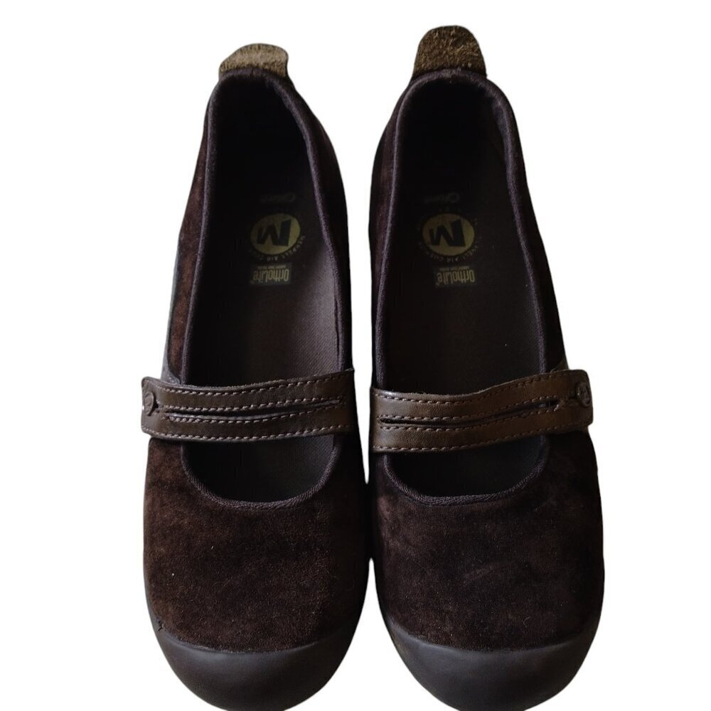 Merrell Women's Size 8 Plaza Bandeau Chocolate Suede Performance Mary Janes